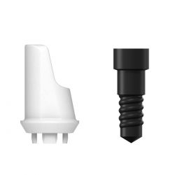 SICwhite Standard Abutment SB, 15 angle, GH 1.0 mm (incl. Screw)